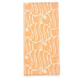 La Jolla Cove Orange 100% Turkish Cotton Beach Bath Towels - Fish Towel